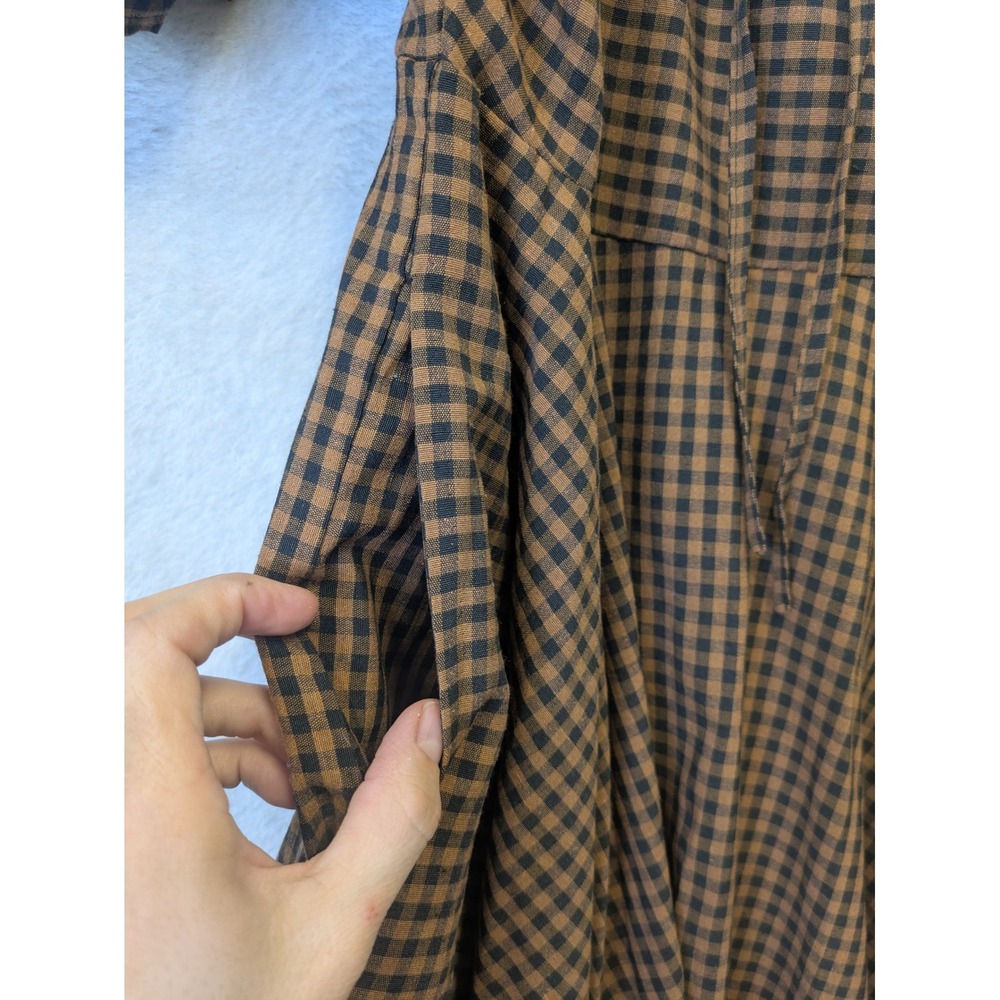 Ivy City Co Maple Women's Brown Gingham Check Midi Dress Size 2 NWT - Picture 6 of 14